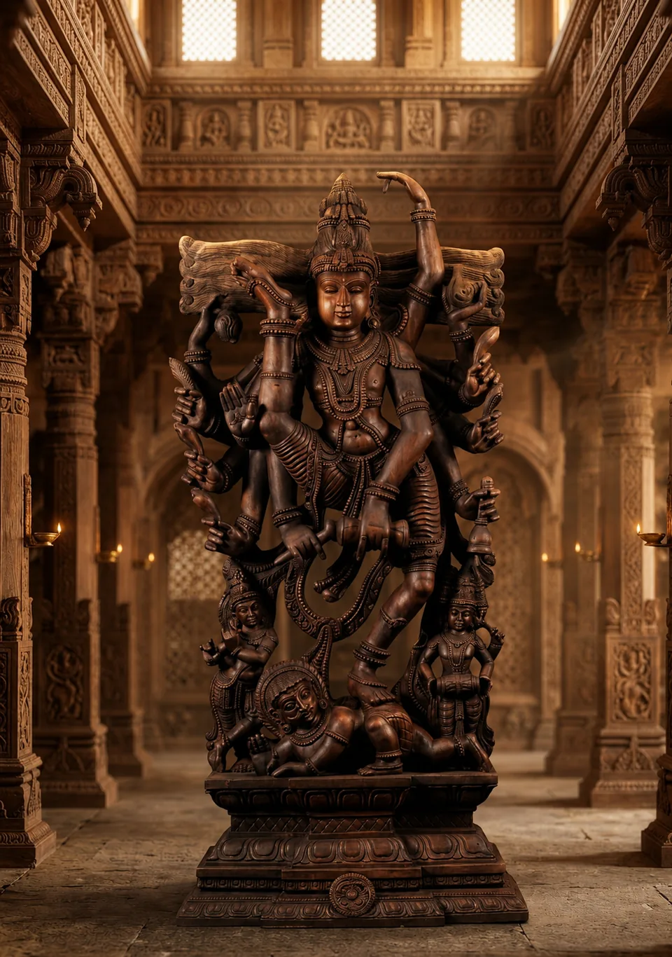 Wooden Shiva Nataraja Statue